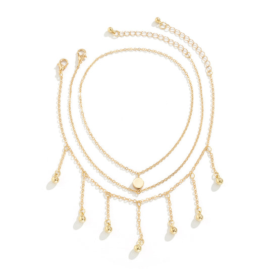 Jewelry Niche Cross Lob Tassel Suit Anklet Women - Novaluxe