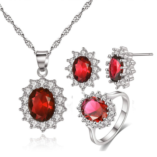 Sunflower Jewelry Set Necklace Ring Stud Earrings Bridal Jewelry - Novaluxe