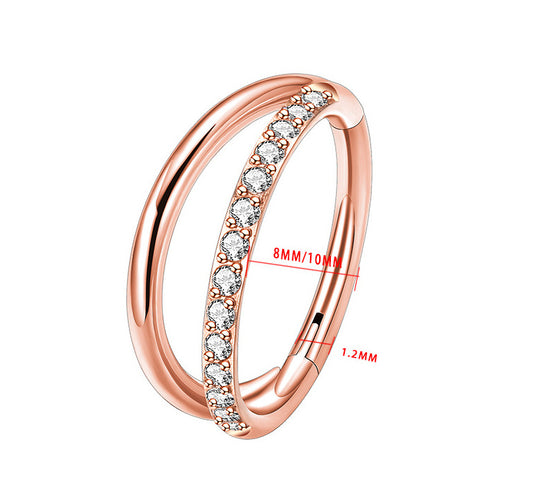 G23 Titanium Nose Ring Closed Ring Seamless Ring Cartilage Ring Zircon - Novaluxe