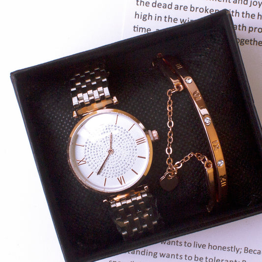 Wrist Watches Douyin The Same Gypsophila Watch Set Wechat Ladies Watch Bracelet Two-piece Set - Novaluxe