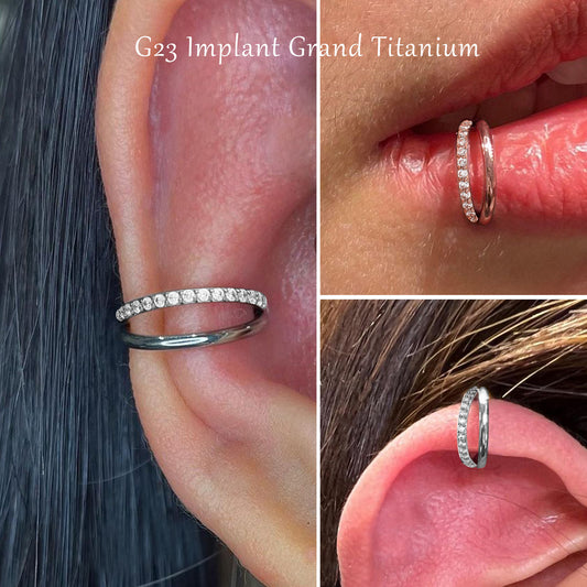 G23 Titanium Nose Ring Closed Ring Seamless Ring Cartilage Ring Zircon - Novaluxe