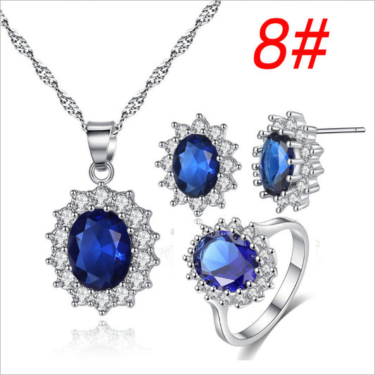 Sunflower Jewelry Set Necklace Ring Stud Earrings Bridal Jewelry - Novaluxe
