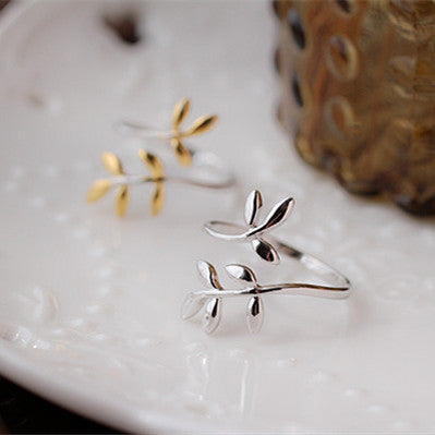 Smal Olive Branch Leaf Ring Simple Ring Ring - Novaluxe